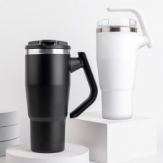 180도 회전 손잡이 빨대 플립스트로 차량용 휴대용 여행용대용량 텀블러 950ml