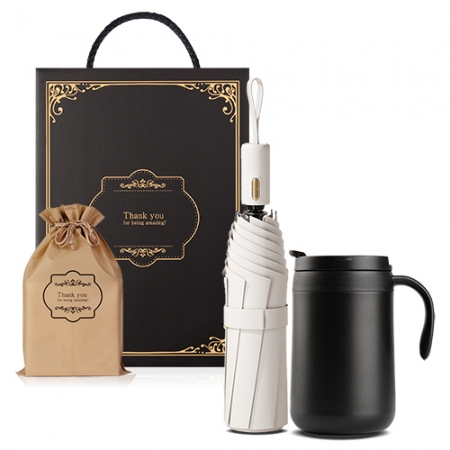 텀컵 텀블러+우산 기프트세트(500ml스텐머그컵+3단 자동 암막 양우산) #2