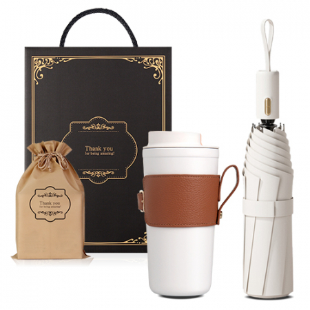 텀블러+우산 기프트세트 530ml텀블러1+3단 원터치 자동우산  암막 양우산 #2