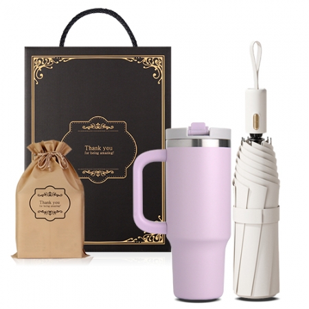 텀블러+우산 기프트세트 890ml텀블러1,3단 원터치 자동우산  암막 양우산 #2