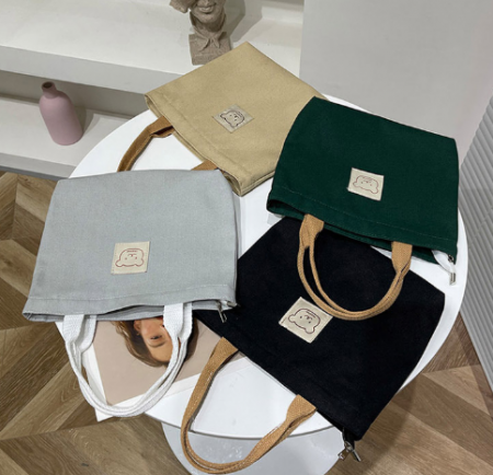 손가방 베어 에코백 캔버스 핸드백 드링크백 학교 학원 여행 #2