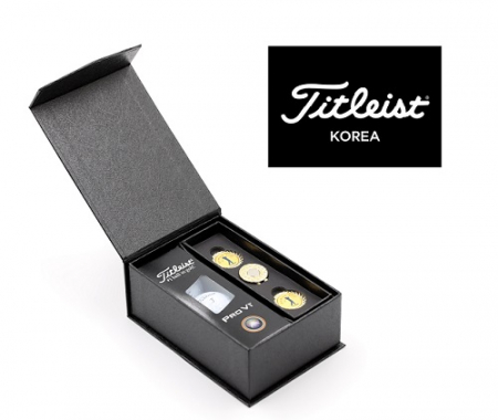 골프용품 타이틀리스트 골프 pro V1 3구+순금 볼마커 골프공 골프선물 t002 #3