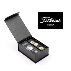 골프용품 타이틀리스트 골프 pro V1 3구+순금 볼마커 골프공 골프선물 t002