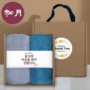 [송월타올] 핸들 패키지 선물세트 NO.7 (항균 170G 30수 2매+띠지+스티커)