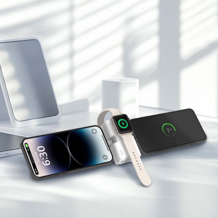 모락 큐잉 4IN1 8핀 C타입 도킹형 애플워치 멀티 보조배터리 5000mAh #3