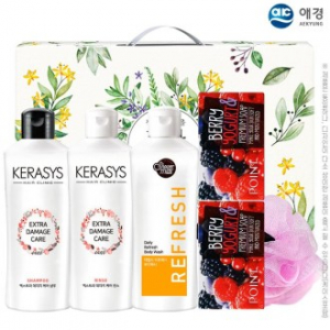 애경 케라시스샴푸180용기 린스180용기 샤워메이트 포인트베리비누2P 샤워볼(6종)