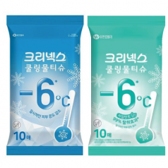 크리넥스 쿨링 물티슈 휴대용 10매 아이스 쿨링