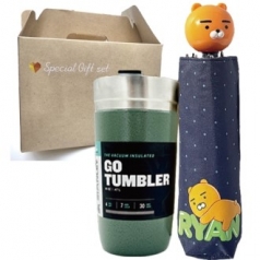 카카오5단입체핸들우산+스탠리 고진공텀블러473ml 스탠리우산텀블러2종 카카오세트
