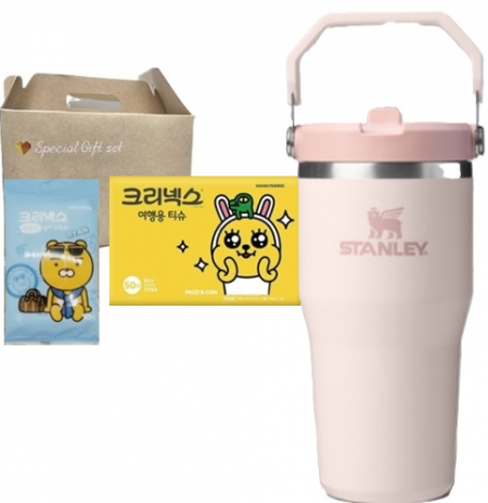 스탠리플립텀블러591ml+크리넥스카카오여행용티슈+수앤수카카오물티슈 3종 스탠리세트 #4