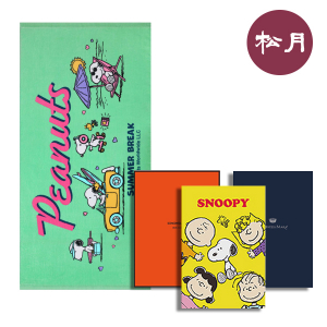 송월 중소형 스누피 베케이션 비치타올+송월패키지