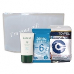 유한킴벌리 에센스선크림+쿨타올+크리넥스쿨링물티슈+지퍼백세트 쿨링세트 여름세트