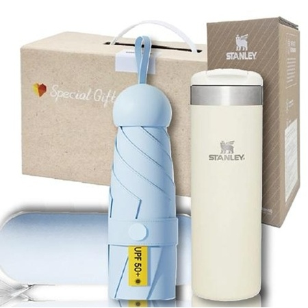 스탠리 에어로라이트 진공보틀473ml+5단 6K UV암막양우산 파우치포함 우산텀블러세트 스탠리세트 #4