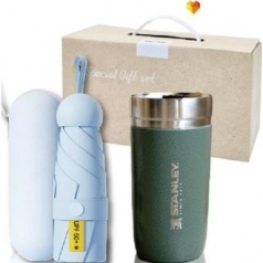 스탠리 고진공 텀블러473ml+5단 6K UV암막양우산 파우치포함 텀블러우산세트 스탠리세트