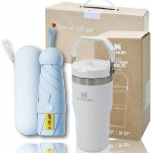 스탠리 아이스플로우 플립591ml+5단 6K UV암막양우산 파우치포함 스탠리 우산텀블러세트