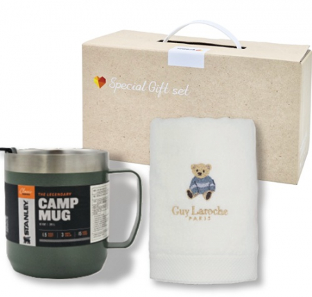 스탠리캠프머그354ml+고려황제베어타올150g수건2종고급세트텀블러세트 #2