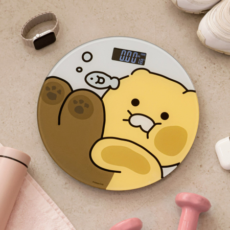 카카오프렌즈 원형 체중계 춘식이 홈 캐릭터 스마트 체지방 체중관리 가정용 강화유리 LED #4