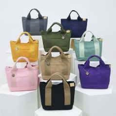 127 캐주얼 단색 컬러 토트 캔버스 새첼백