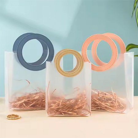 138 PVC 반투명 토트 가죽 손잡이 쇼핑백 #2