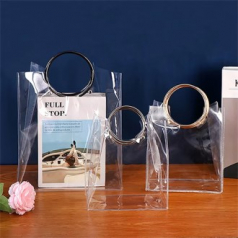 142 PVC 투명 금속 손잡이 방수 쇼핑백