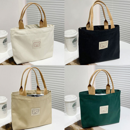 곰돌이라벨 에코백 소형 지퍼가방 4가지컬러 #2