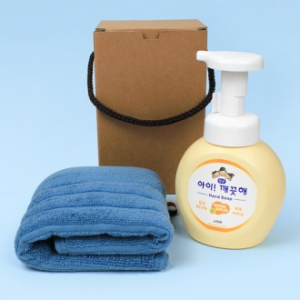아이깨끗해 핸드워시 + 골지 핸드타올 + 끈케이스