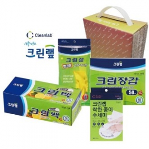 크린랩(크린백+크린장갑+종이수세미+고무장갑) 4종세트
