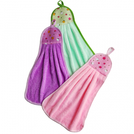 활용도 높은 고리형 극세사 타월 주방행주 어린이수건 걸이형수건 #4