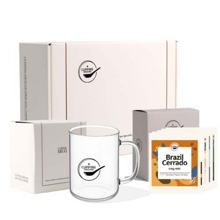 커핑그라운드 드립백 커피 내열유리머그500 선물세트 HCG500 6P #2