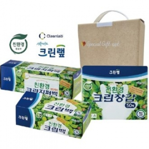 크린랩 친환경(크린백+크린장갑+지퍼백)3종세트