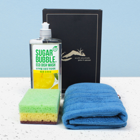 슈가버블 주방세제 + 골지 고리 핸드타올 + 떡수세미 + 종이케이스 #2