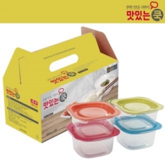 맛있는쿡 집밥 밀폐용기 4종 선물세트