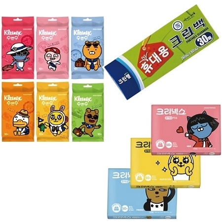 크리넥스 카카오여행용티슈 휴대용물티슈 크린랩 크린백 여행용3종 #2