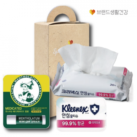 브생건288호 2종세트 (크리넥스 안심물티슈+멘소래담 메디케이티드 립밤) #2