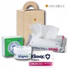 브랜드 생활 건강 크리넥스 안심물티슈+유한양행 안티푸라민 연고