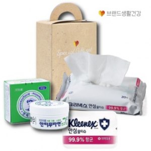 브랜드 생활 건강 크리넥스 안심물티슈+유한양행 안티푸라민 연고