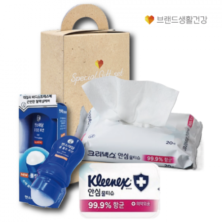 브랜드생활건강 290호 2종세트 (크리넥스 안심물티슈+멘소래담 롤온마사지 로션) #2