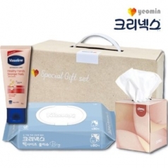 크리넥스 빅사이즈물티슈+각티슈+바세린 핸드크림