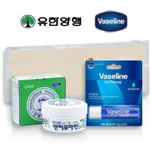 유한양행 안티푸라민연고+바세린 립밤 보습2종세트
