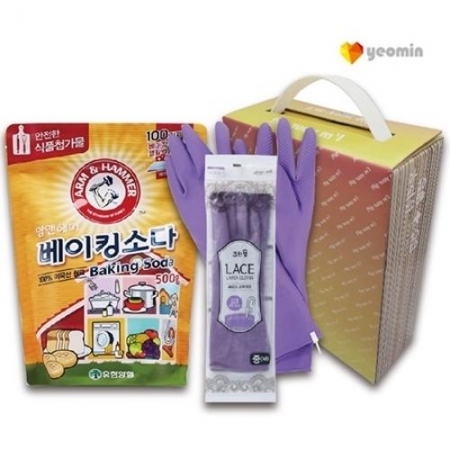 브랜드생활건강세트 크린랩 레이스 고무장갑 + 암앤해머 베이킹소다 #3