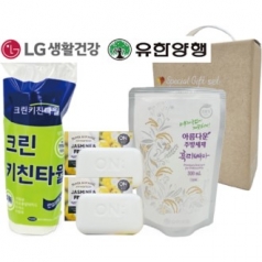 흑미배아 주방세제+엘지온더바디비누 2p+크린키친타올