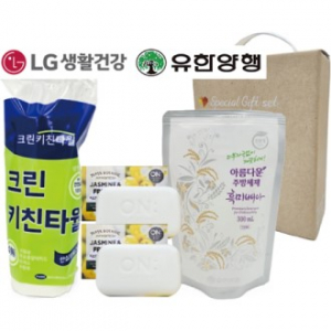 흑미배아 주방세제+엘지온더바디비누 2p+크린키친타올