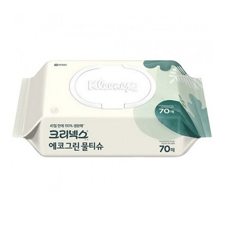 크리넥스 에코그린 생분해  물티슈 캡형 70매 고급 물티슈 #3