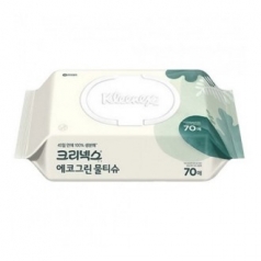 크리넥스 에코그린 생분해  물티슈 캡형 70매 고급 물티슈