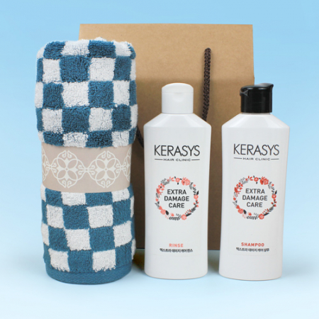 기라로쉬 체스앤그리드 타올 180g + 케라시스 샴푸+린스 + 끈케이스 #2