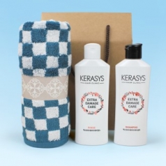 기라로쉬 체스앤그리드 타올 180g + 케라시스 샴푸+린스 + 끈케이스