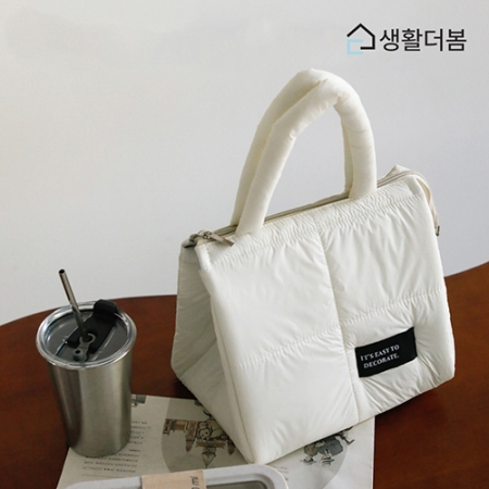 생활더봄 스퀘어 핸디 패딩 미니 보온 보냉백 #4