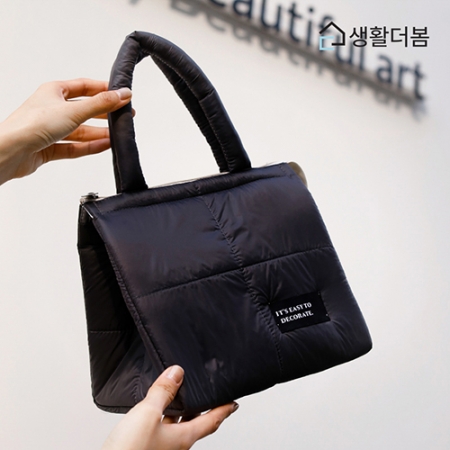 생활더봄 스퀘어 핸디 패딩 미니 보온 보냉백 #3