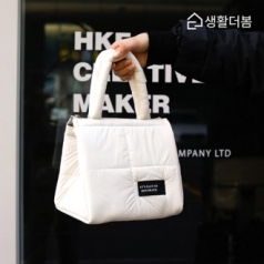 생활더봄 스퀘어 핸디 패딩 미니 보온 보냉백