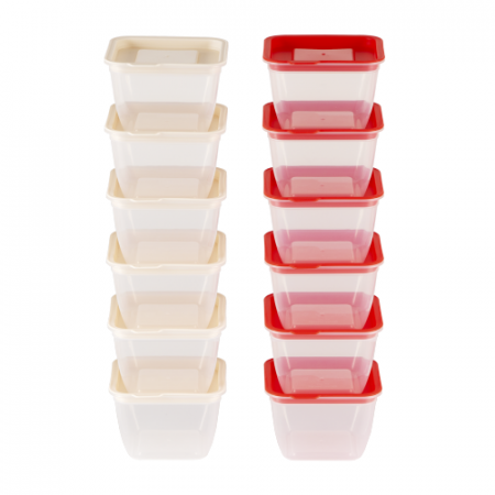 냉동밥 전자레인지 용기 홈밥 (아이보리 6P + 레드 6P) 12P #3