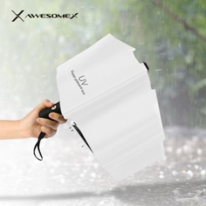 어썸엑스 UV차단 3단 완전자동 암막 파스텔 우양산(UPF50+) 화이트 // 인쇄배송무료